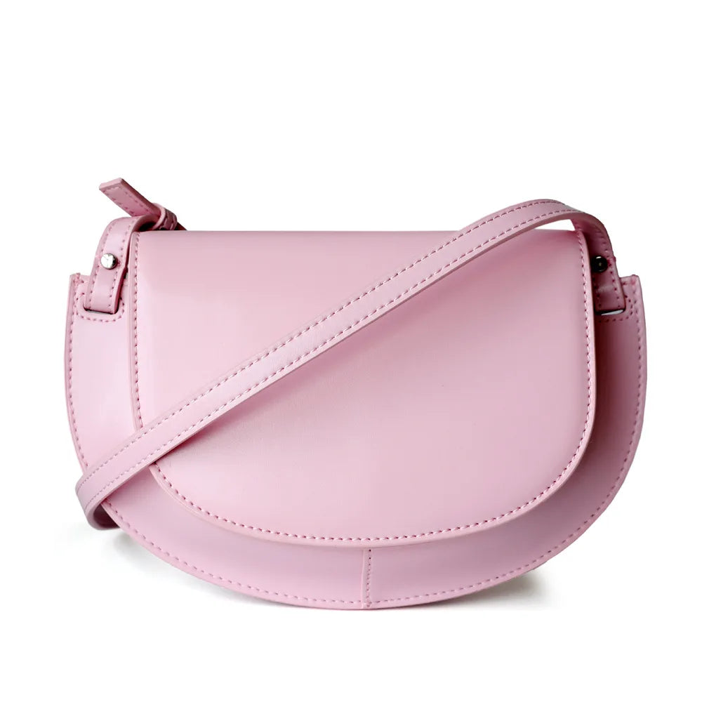 2024 Spring Summer New Niche Designer Shoulder Bags Fashion Commuter Genuine Leather Saddle Bag Light Luxury Elegant Handbags