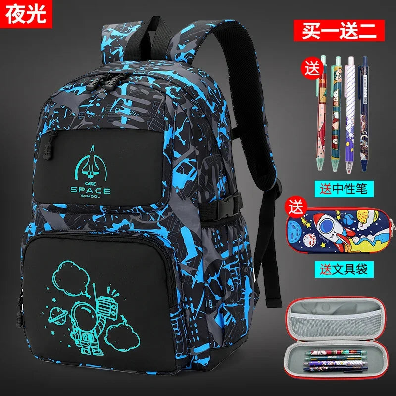 2024 Waterproof Luminous children School Bags For Boys teens Kids School Backpack Orthopedic Primary Schoolbag Book Bag Mochila