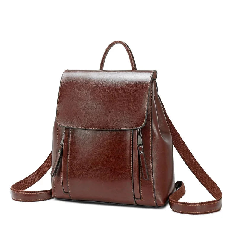2024 new bag fashion cowhide girls net red genuine leather premium sense women's backpack Backpacks