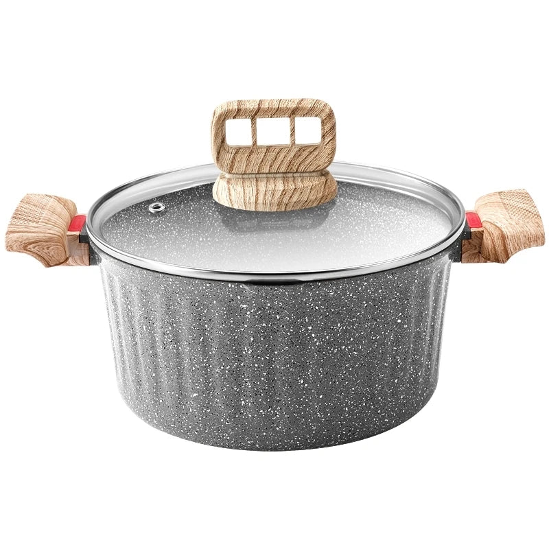 20cm Maifan Stone Wok Non-Stick Soup Pot Binaural Stew Pot With Lid Kitchen Cookware Use For Induction Cooker