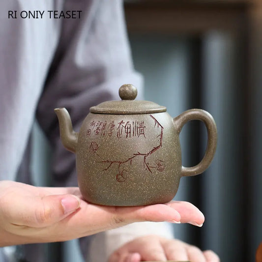 210ml Authentic Yixing Purple Clay Teapots Famous Handmade Tea Pot Raw Ore Section Mud Beauty Kettle Chinese Zisha Tea Set