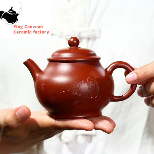 210ml Yixing Authentic Purple Clay Teapot Master Handmade Tea Pot Raw Ore Dahongpao Beauty Kettle Chinese Zisha Tea Set Gifts