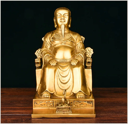 21CM # blessing Company SHOP Store home TOP efficacious Mascot Protection-ZUISHIYE ZHENWU GOD Chinese DAO FENG SHUI statue