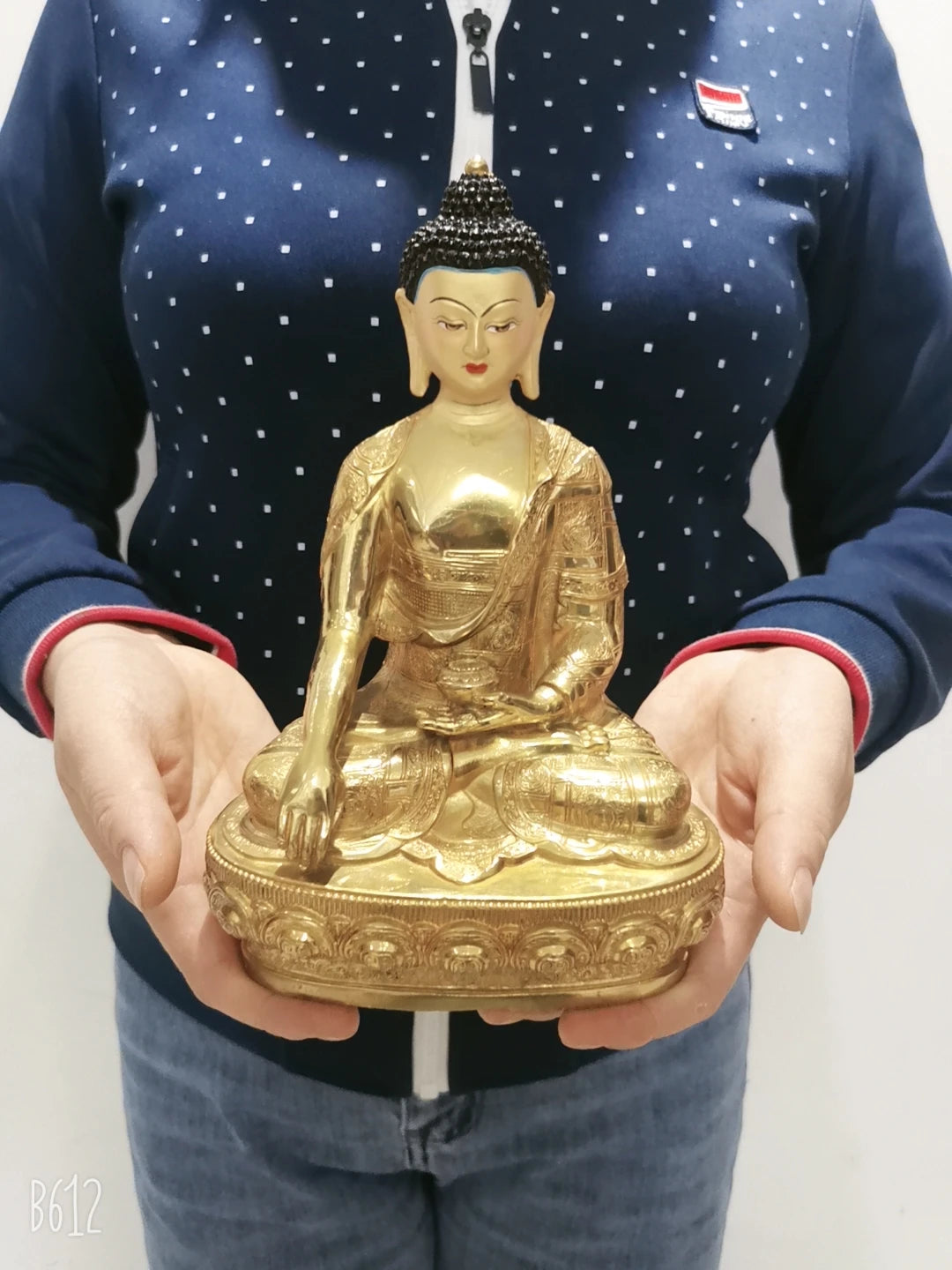 21cm Wholesale Tibet Buddha statue GOOD copper gilding Shakyamuni Buddha statue Family protection Health safety good luck