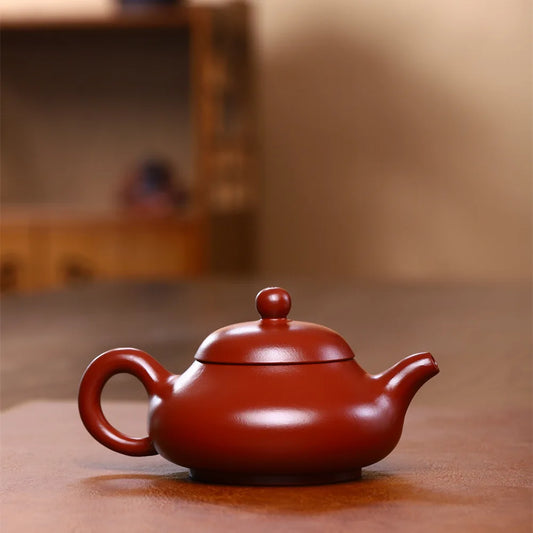 220cc Yixing Purple Clay Teapot Handmade Zhu Mud Kettle Chinese Beauty Tea Infuser Raw Ore Zisha Tea Pot Home Drinkware