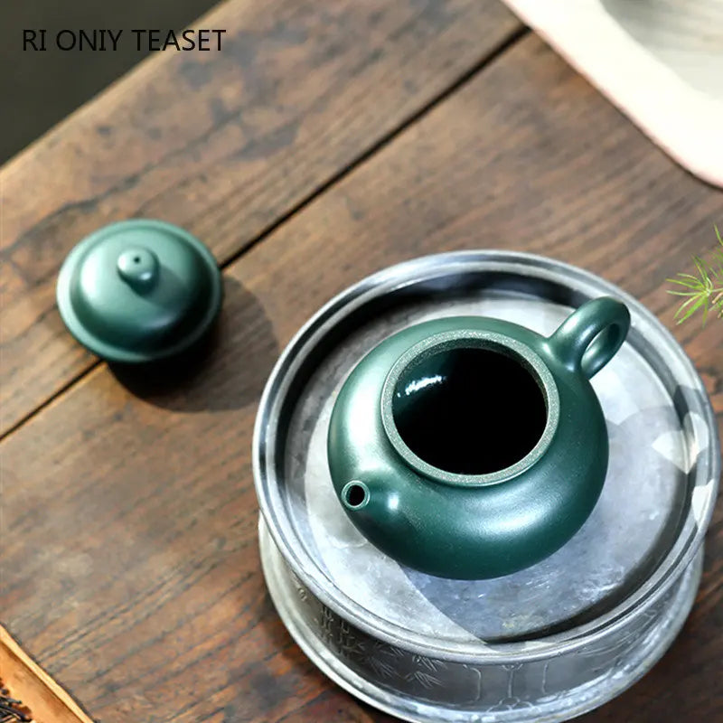 220ml Chinese Yixing High-end Purple Clay Teapot Handmade Tea Pot Raw Ore Green Mud Kettle Famous Zisha Tea Set Collection Gifts