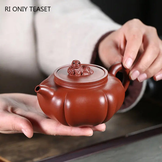 220ml Chinese Yixing High-end Purple Clay Teapots Famous Handmade Tea Pot Raw Ore Dahongpao Mud Kettle Zisha Tea Set Collection