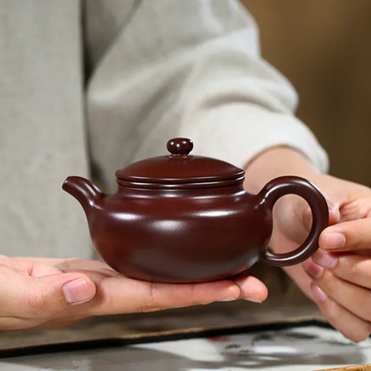 220ml Chinese Yixing Purple Clay Teapots Handmade Raw Ore Zhu Mud Antique Tea Pot Beauty Kettle Zisha Tea Set Teaware Supplies