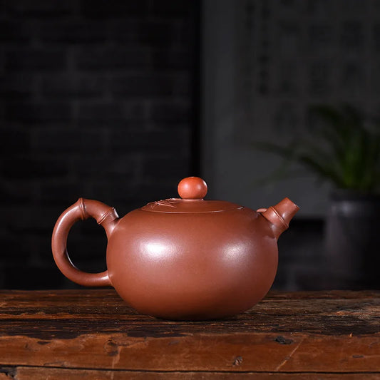 220ml Genuine Yixing Zisha Tea Pot Famous Handmade Purple Mud Bamboo Xishi Teapot Kung Fu Tea Kettle Free Shipping