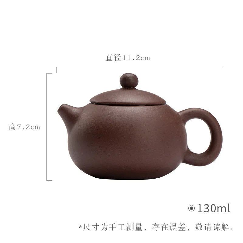 220ml Yixing Purple Sand Xishi Tea Pot Kung Fu Tea Set Ceramic Purple Tea Pot Raw Mineral Small Capacity Purple Sand Pot