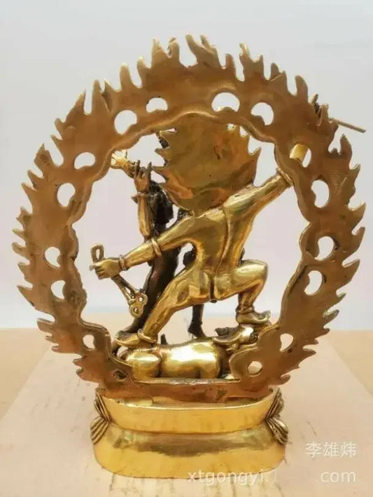 22cm bronze buddha Auspicious Guardian statue Hell Lord Jiang Yan Mozun
