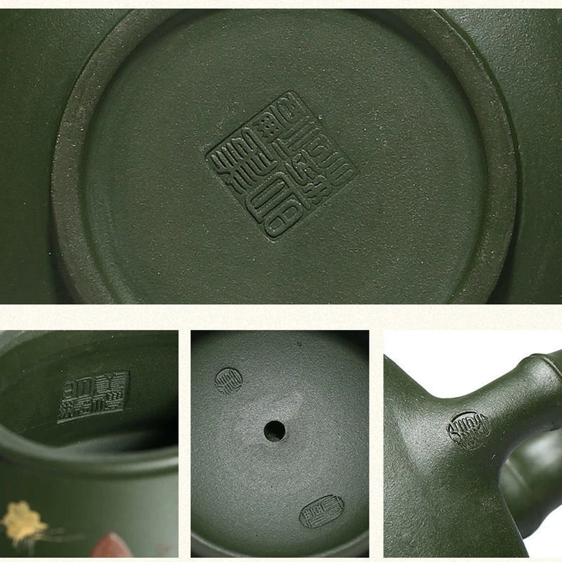 230ML Yixing Clay Teapot Real Handmade Kettle Elegant Lotus Flower Patterns 9 Holes Filter Kung Fu Zisha Teaware Pu're Teaset