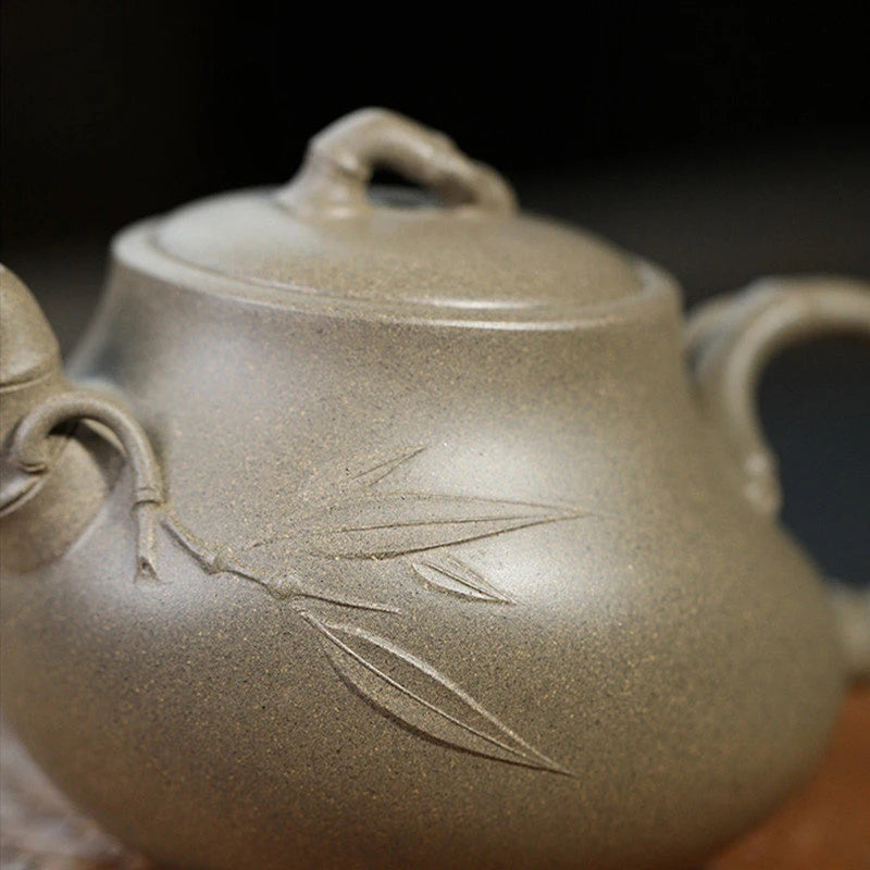 230ml Yixing Raw Ore Purple Clay Teapots Famous Handmade Bamboo Tea Pot Kettle Chinese High-end Zisha Tea Set Collection Gifts