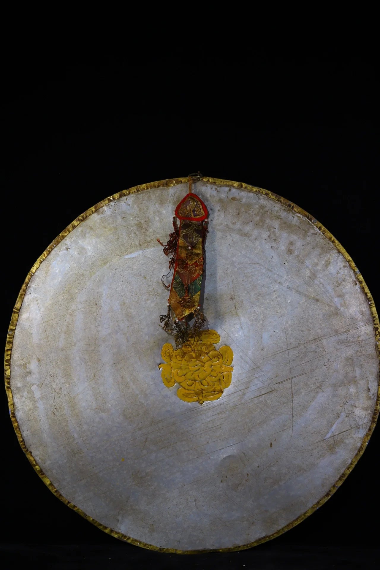 24"Tibetan Temple Collection Old Bronze Painted prayer flags gossip Chinese Zodiac pagoda Thangka Mandala hanging screen
