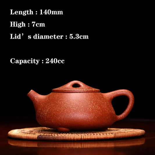 240CC Real Handmade Yixing Clay Teapot Chinese Kettle Puer Tea Set Kung Fu Zisha Teaware Free Shipping