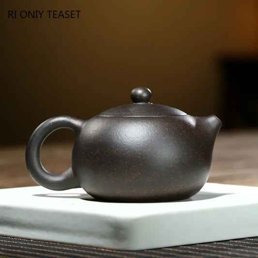 240ml Chinese Yixing Purple Clay Teapots Ball Hole Filter Famous Handmade Xishi Tea Pot Beauty Kettle Authentic Zisha Tea Set