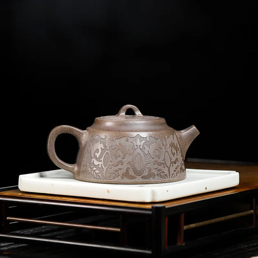 240ml Chinese Yixing Purple Clay Teapots Ball Shaped Infuser Tea Pot Beauty Kettle Raw Ore Handmade Zisha Tea Set Customized