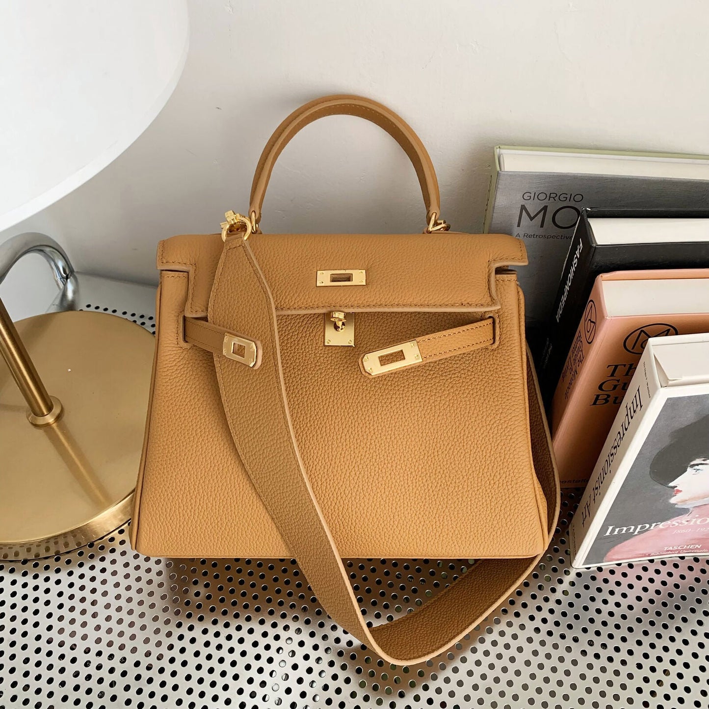 (25/28cm) Real Leather Handbag w/ Flap Purse Tote Shoulder Bag Briefcase Fashion Buy Our Tea