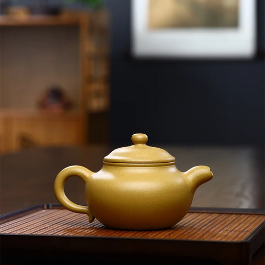 250cc Chinese Yixing tea pots Purple Clay Teapot Raw ore Gold Section Mud beauty kettle Handmade Custom Boutique Tea set