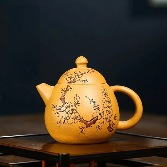 250ml Chinese Yixing Teapot Handmade Kettle Ball Hole Filter Purple Clay Tea Pot Flower Teaware Kung Fu Teaset
