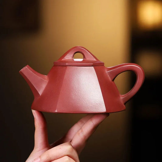 250ml Yixing Purple Clay Teapots Famous Artists Handmade Tea Pot Raw Ore Dragon Blood Sand Kettle Chinese Zisha Tea Set Teaware