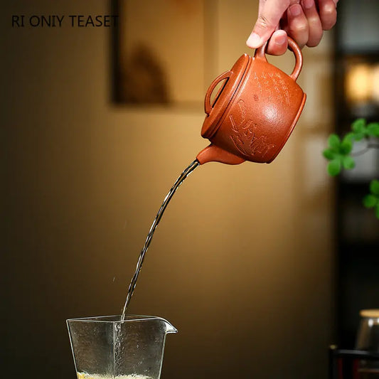 250ml Yixing Raw Ore Purple Clay Teapot Famous Handmade Large Caliber Tea Pot Beauty Kettle Authentic Chinese Zisha Tea Set