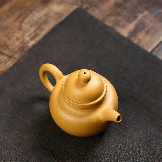 260ML Real Handmade Yixing Kettle Chinese Raw Ore Luxury Clay Teapot Pu'er Tea Set Spherical Tea Pot Kung Fu Zisha Teaware