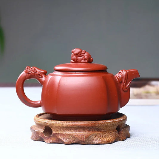 260ml Capacity Kung Fu Zisha Teapot Machine Made Handle Purple Clay Kettle Ball Hole Filter Chinese Pu 'er Flower Tea Pot