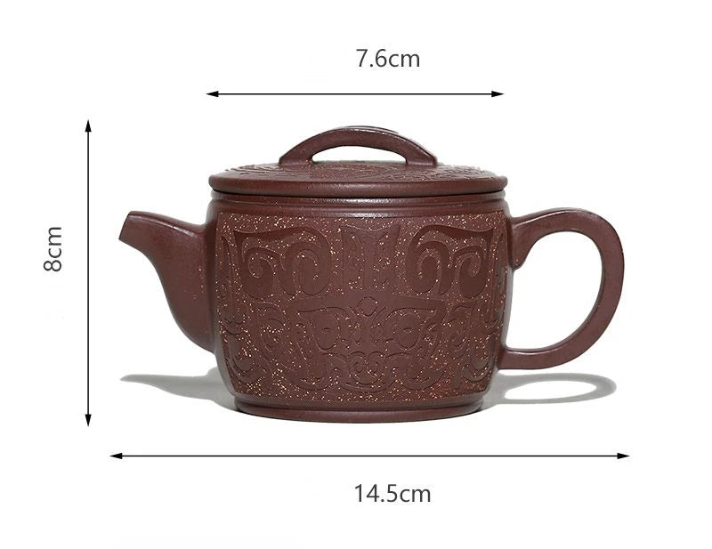 260ml Chinese Yixing Purple Clay Pot Pure Handmade Brewing Teapot Purple Clay Tea Set