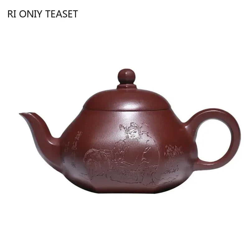 270ml Chinese Yixing Purple Clay Teapots Handmade Tea Pot Raw Ore Dragon Blood Sand Kettle High-end Zisha Tea Set Collection