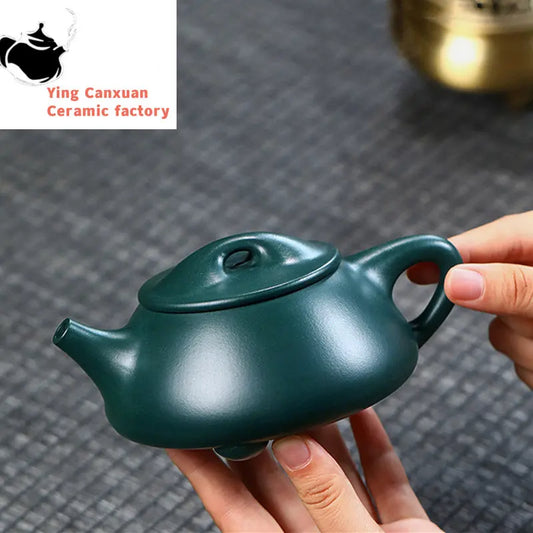 270ml High-end Yixing Purple Clay Teapot Famous Handmade Tea Pot Collection Raw Ore Dark Green Clay Kettle Chinese Zisha Tea Set