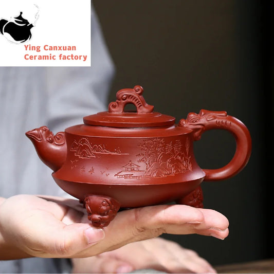 270ml Yixing Purple Clay Teapot Traditional Handmade Dragon Shape Tea Pot Beauty Kettle Chinese Zisha Teaware Tea Ceremony Gifts