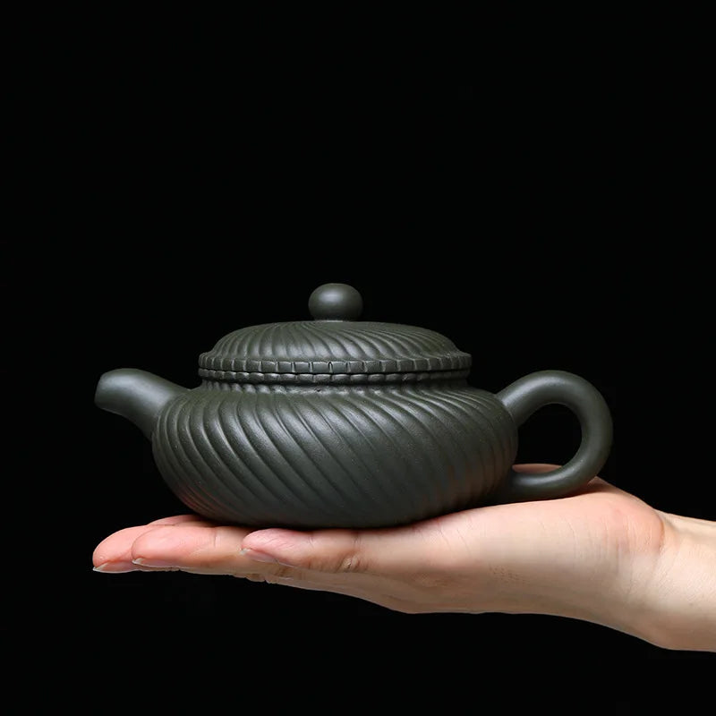 280cc China Yixing Purple Clay Teapot Pure Handmade Teaware Set Household Teapot Trivets Tableware Set Kitchen Kunggu Teaports