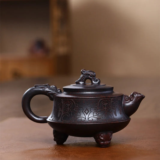 280cc Yixing Handmade Purple Clay Teapot Hand Painted TeaSet Cup Drinking Utensil Kettle Tea Ceremony Gifts
