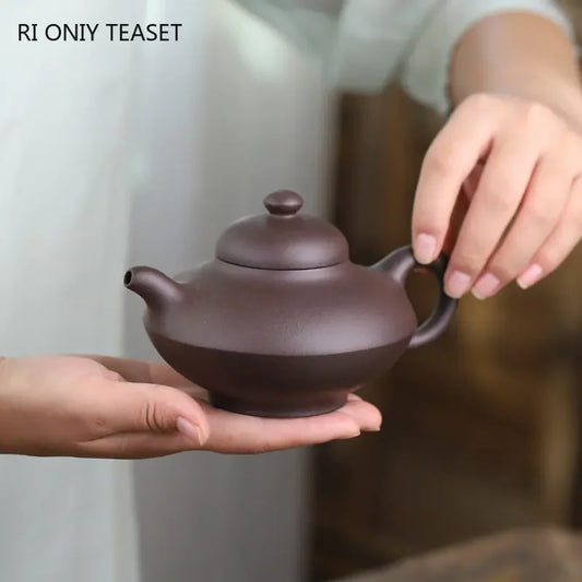 280ml Chinese Yixing Large Capacity Purple Clay Teapots Famous Handmade Tea Pot Raw Ore Purple Mud Kettle High-end Zisha Tea Set