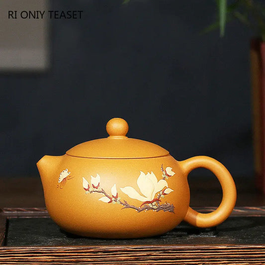 280ml Chinese Yixing Purple Clay Teapots Raw Ore Section Mud Xishi Tea Pot Customized Beauty Filter Kettle Retro Zisha Tea Set