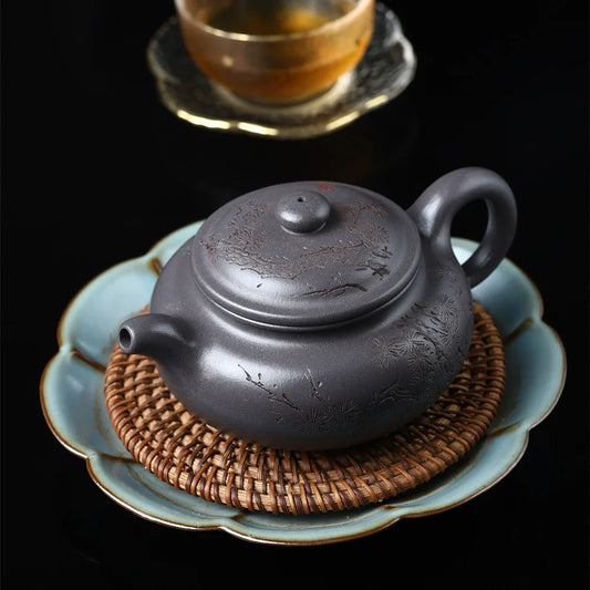280ml Chinese Yixing Traditional Purple Clay Teapots Beauty Kettle Famous Artists Handmade Antique Tea Pot Raw Ore Zisha Tea Set