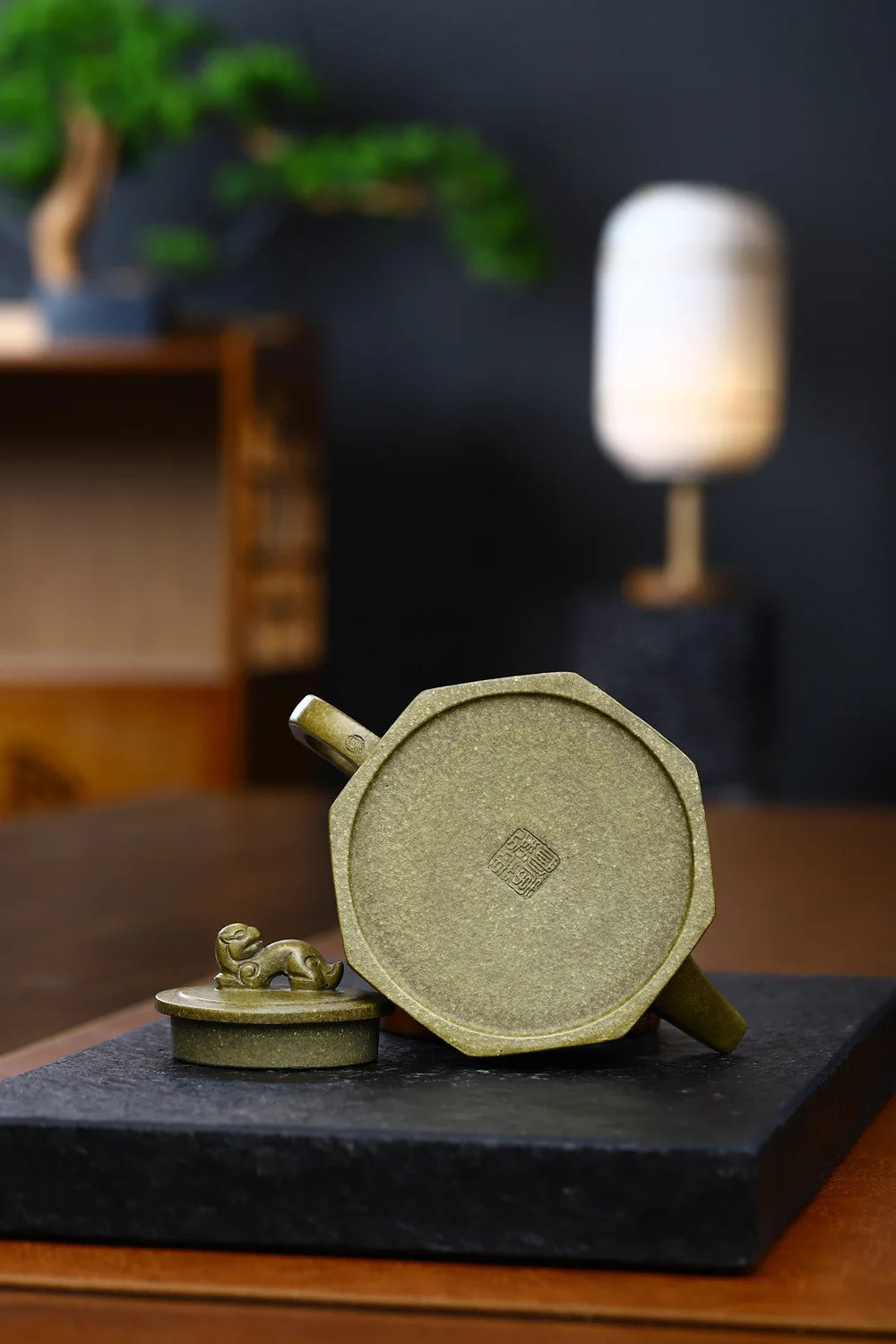 280ml High Grade Yixing Purple Clay Teapot Master Handmade 9 Hole Filter Tea Kettle Chinese Raw Ore Green Mud Zisha Tea Set