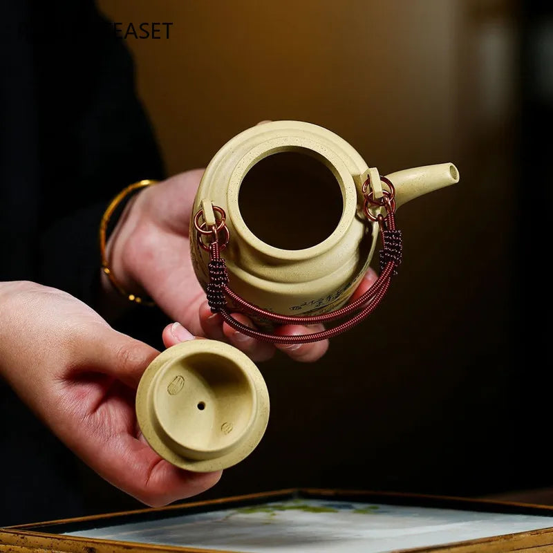 280ml High-end Yixing Purple Clay Teapot Master Hand Painted Landscape Tea Pot Kettle Chinese Handmade Zisha Tea Set Collection