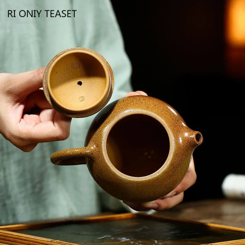 280ml Tradition Firewood Kiln Change Yixing Purple Clay Teapots Master Handmade Tea Pot Beauty Kettle Chinese Zisha Tea Set