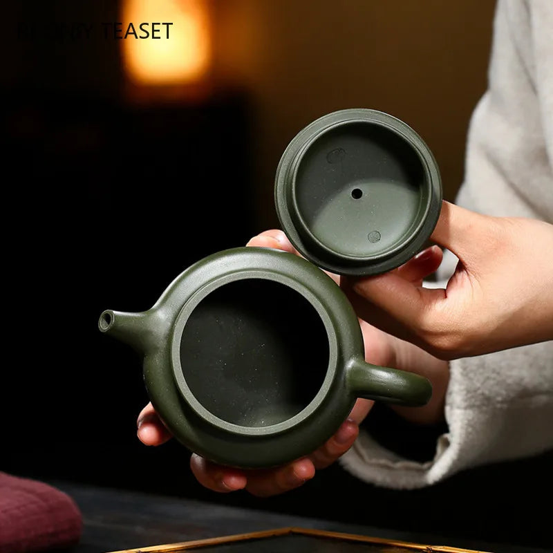 280ml Yixing Boutique Purple Clay Teapots Famous Handmade Tea Pot Raw Ore Green Mud Kettle Chinese Zisha Tea Set Drinkware