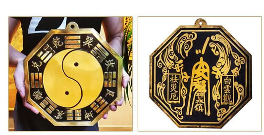 28CM huge # HOME Lobby The entrance-hall town house efficacious exorcise evil spirits FENG SHUI Bagua mirror brass statue