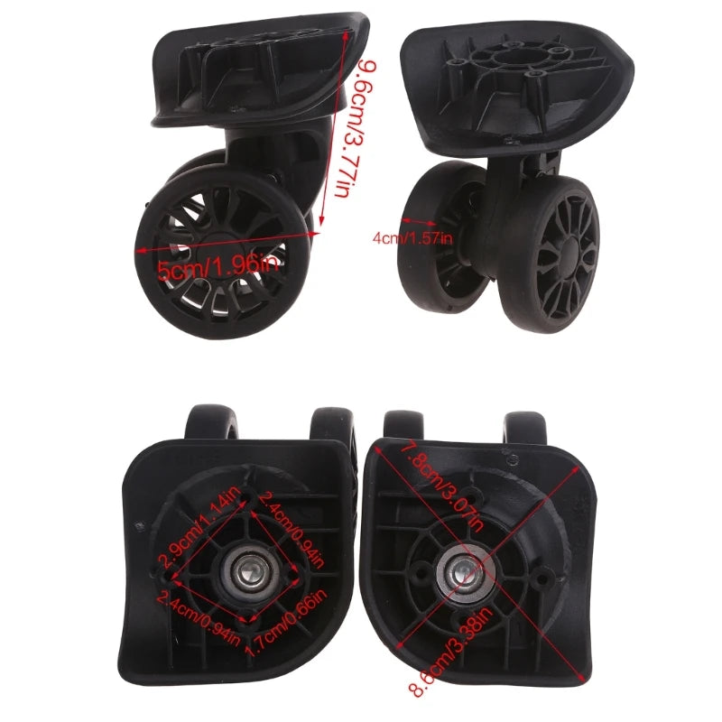 2Pcs A89 Trolley Caster Replacement Suitcase Luggage Box Wheels Double Row 360° Spinner Repairing Heavy Duty Wheels