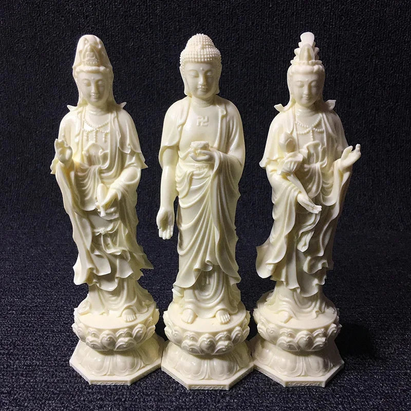 3 PCS Resin Guanyin Statue Chinese Figure Buddha Statue High quality Home Room Office Feng Shui Statue Free Delivery