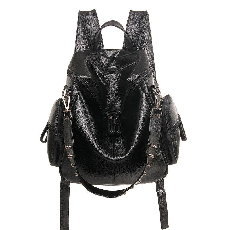 3-in-1 Designe Backpack Shoulder Bag Women Preppy Bookbag Mochilas Rivet Backpack Large Capacity School Bags For Teenage Girls