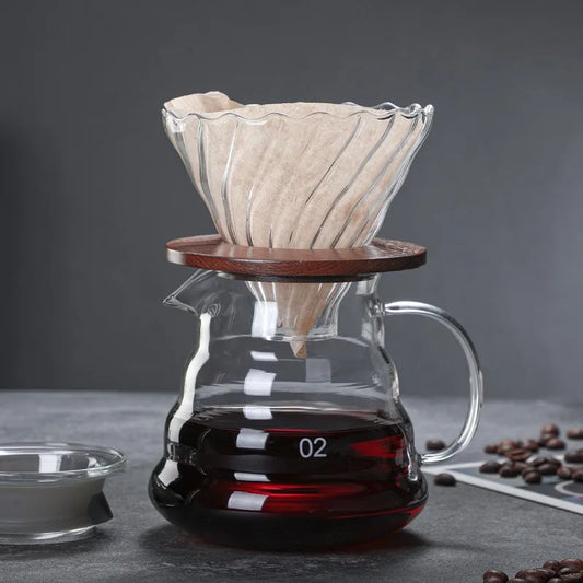 300/500/700ml Glass Coffee Pot With Filter Drip Brewing Hot Brewer Coffee Pot Cloud Shaped Kettle Coffee Brewer Utensils Teapot