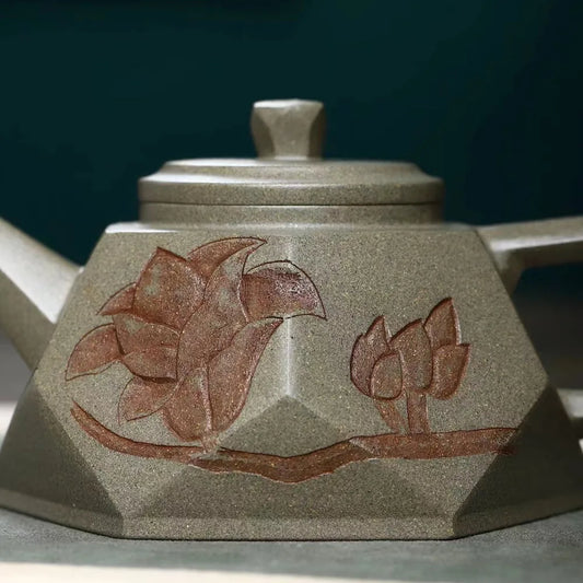 300ml High-end Yixing Raw Ore Purple Clay Teapot Famous Handmade Stone Scoop Dragon Pattern Tea Pot Beauty Chinese Zisha Tea Set