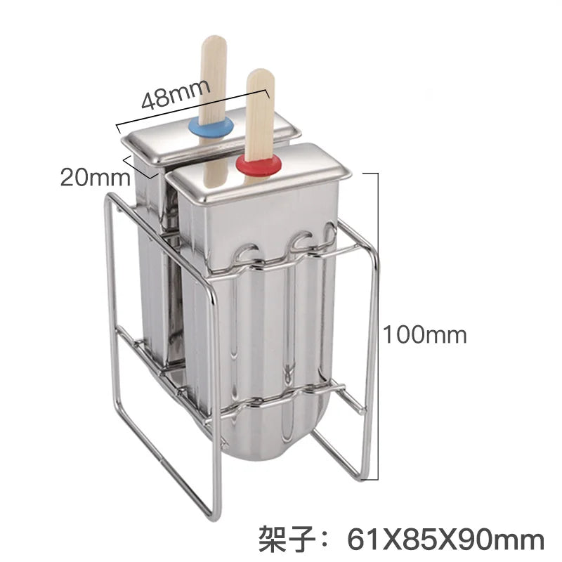 304 Stainless Steel Ice Cream Mold Homemade Large Set Ice Cube Shape Make Popsicle Popsicle Model Children Mould Kitchen Tools