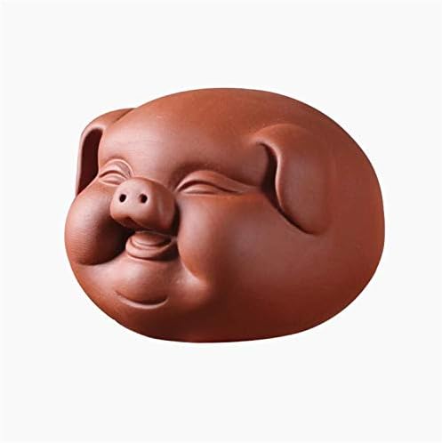 EatingBiting 3.1" Chinese Zisha Tea Pet Pig Tea Pet Handmade Purple Clay Tea Pet for Kungfu Gift Ceremony Decoration mostly ceramic crafts made with purple sand or pure mud