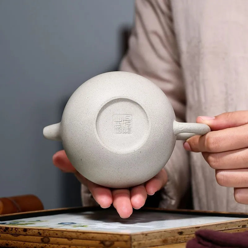 310ml Chinese Yixing Purple Clay Teapots Handmade Raw Ore White Mud Antique Tea Pot Beauty Kettle Household Zisha Tea Set